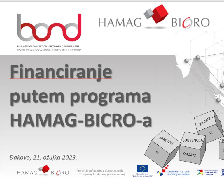 Prezentacija – Financiranje putem programa HAMAG-BICRO-a
